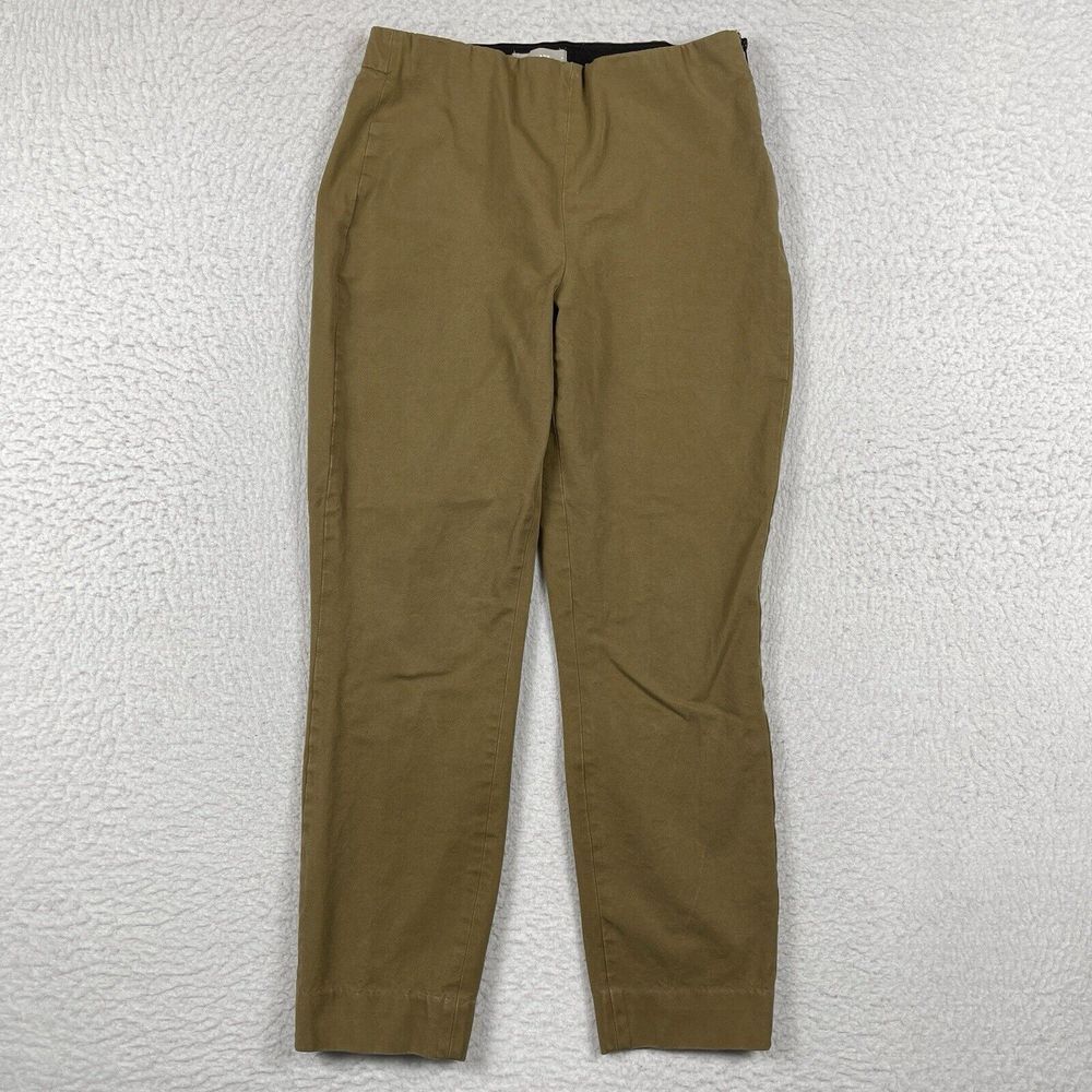 Everlane Pants Womens‎ 6 Brown The Side Zip Stretch Cropped Elastic Waist Office